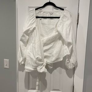 Reformation linen waist tie top, size L/XL.